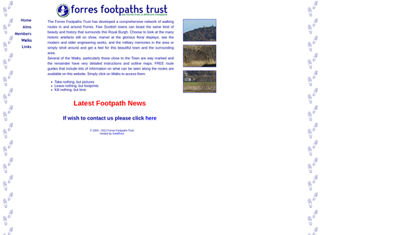 Screenshot of the Forres Footpaths Trust website