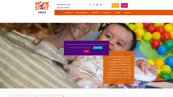 Screenshot of the Home-Start Falkirk Ltd website
