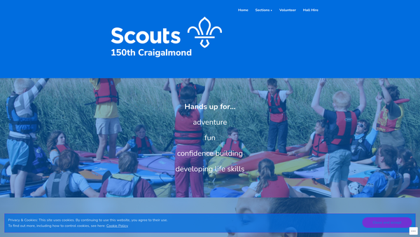 Screenshot of the 150th Craigalmond Scout Group website
