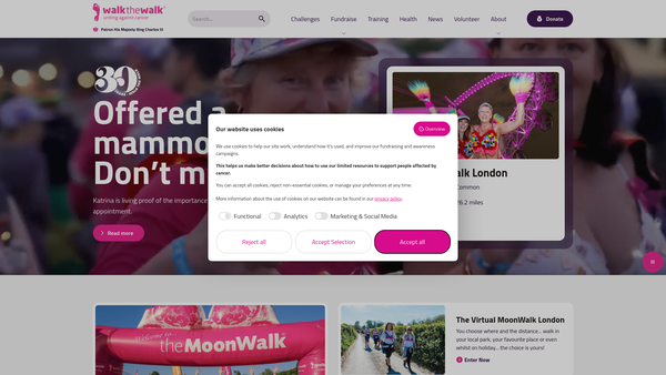 Screenshot of the Walk The Walk Worldwide website