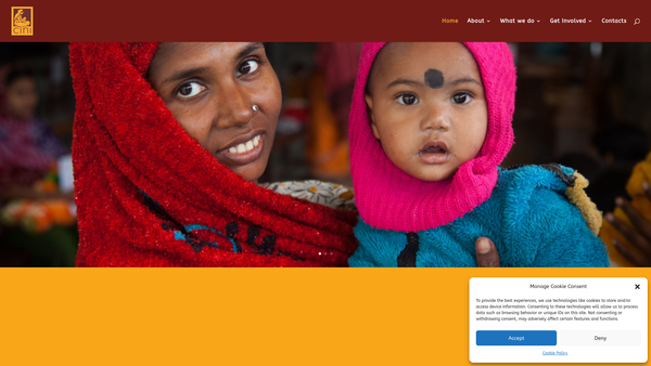 Screenshot of the Child In Need India website