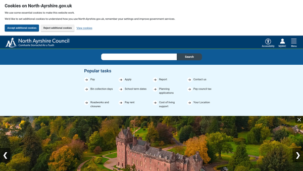 Screenshot of the North Ayrshire Ventures Trust website