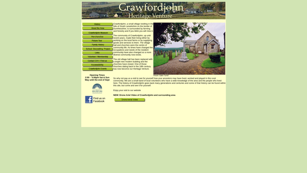 Screenshot of the Association Of Friends Of Crawfordjohn Heritage Venture website
