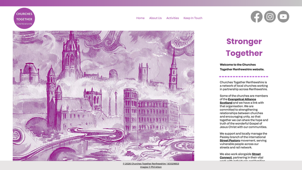 Screenshot of the Churches Together Renfrewshire website