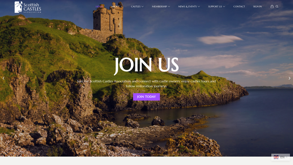 Screenshot of the Scottish Castles Association website