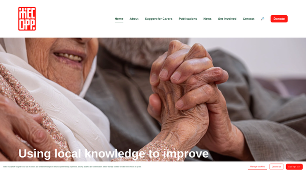 Screenshot of the MECOPP (Minority Ethnic Carers of People Project) website