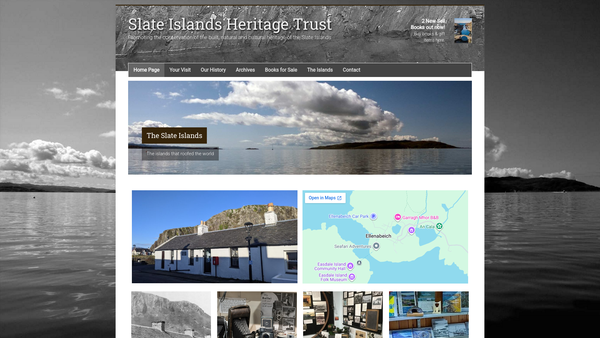 Screenshot of the Scottish Slate Islands Heritage Trust website