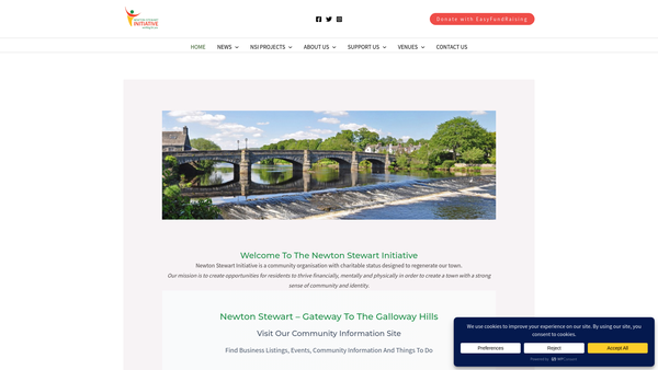 Screenshot of the Newton Stewart Initiative website