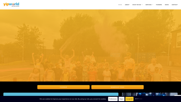Screenshot of the Yipworld website