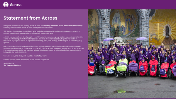 Screenshot of the Across website