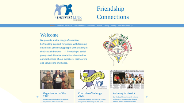 Screenshot of the Interest Link Borders website