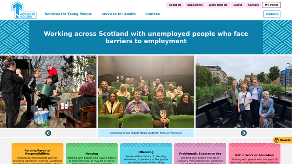 Screenshot of the Access To Industry Limited website