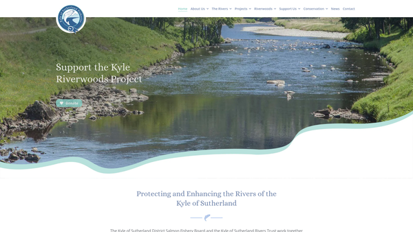 Screenshot of the Kyle of Sutherland Rivers Trust website
