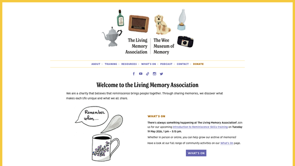 Screenshot of the Living Memory Association website