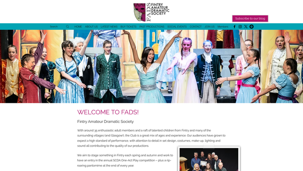 Screenshot of the Fintry Amateur Dramatic Society website