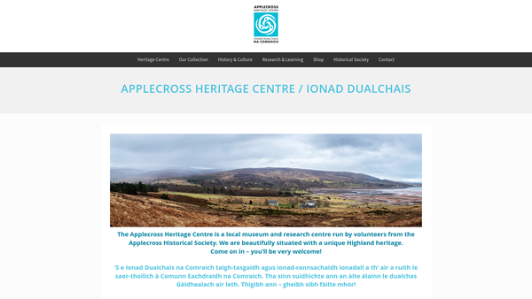 Screenshot of the Applecross Historical Society website
