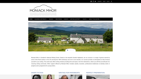 Screenshot of the Moniack Mhor Limited website