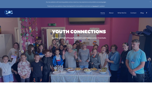 Screenshot of the Youth Connections website