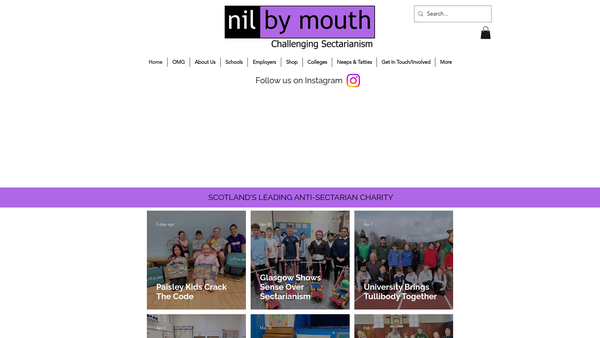 Screenshot of the Nil By Mouth Charitable Trust website