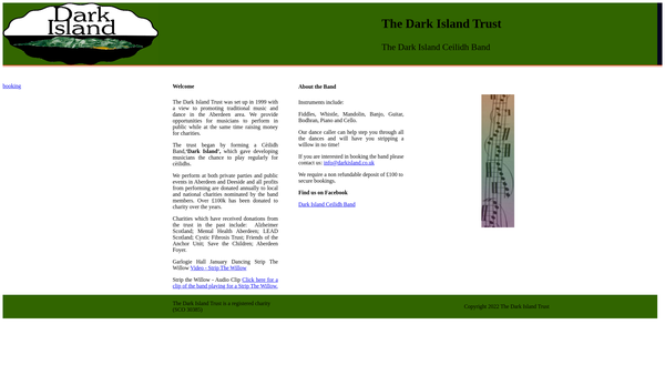 Screenshot of the Dark Island Trust website