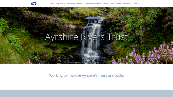 Screenshot of the Ayrshire Rivers Trust website