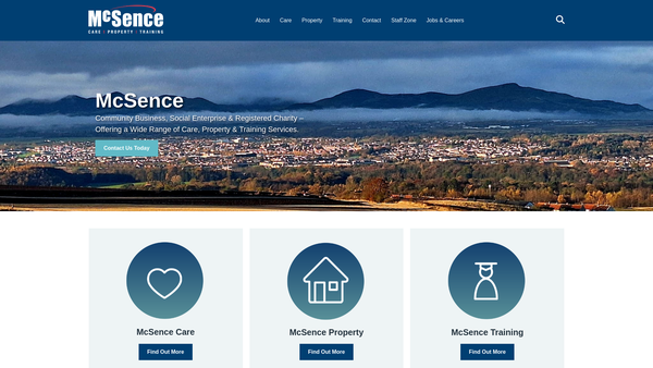 Screenshot of the McSence Workspace Limited website