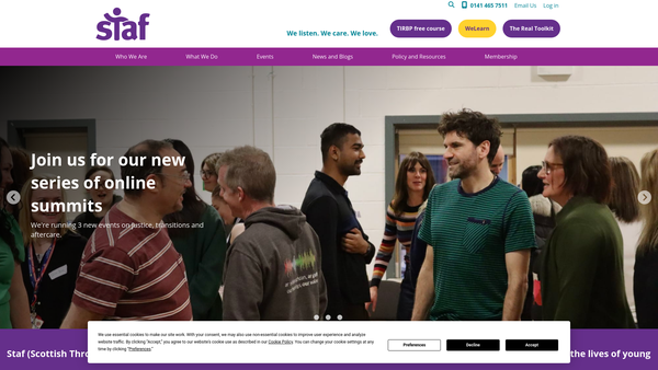 Screenshot of the Scottish Throughcare And Aftercare Forum website