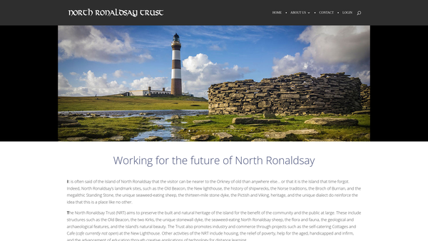 Screenshot of the North Ronaldsay Trust website