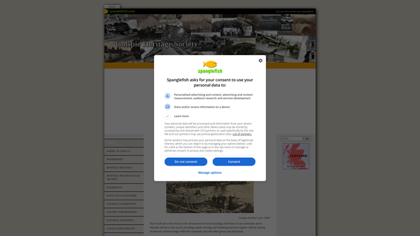 Screenshot of the Golspie Heritage Society website