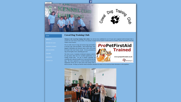 Screenshot of the Cowal Dog Training Club website