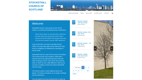 Screenshot of the Aberdeen: Stockethill Church of Scotland website