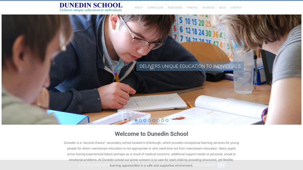 Screenshot of the Dunedin School website