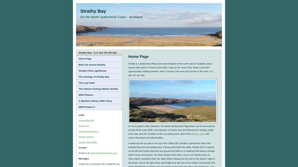 Screenshot of the Strathy Bay Environmental Action Group website