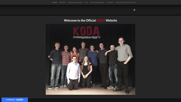 Screenshot of the Koda website