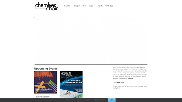 Screenshot of the Glasgow Chamber Choir website