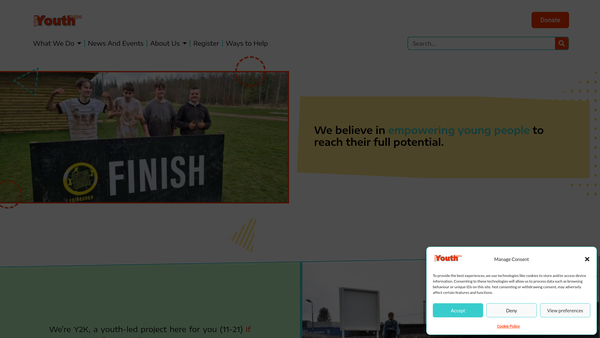 Screenshot of the Mayfield & Easthouses Youth 2000 Project website