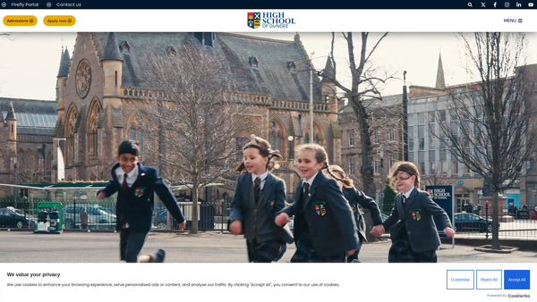 Screenshot of the High School of Dundee Foundation website