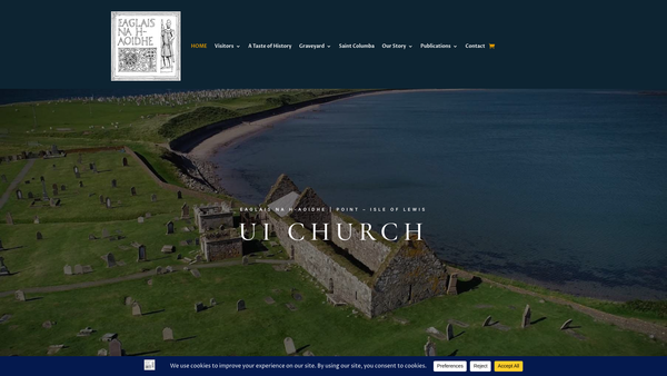 Screenshot of the Urras Eaglais Na H-Aoidhe website