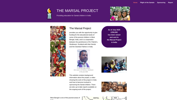 Screenshot of the St Patricks Strathaven Marsal Project website