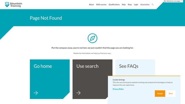 Screenshot of the Mountain Training Scotland website