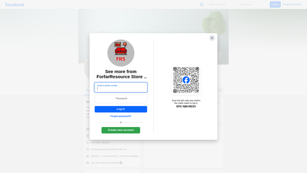 Screenshot of the Forfar Resource Store website