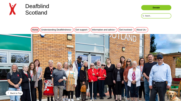 Screenshot of the Deafblind Scotland website