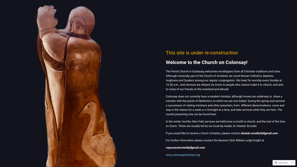 Screenshot of the Colonsay & Oronsay Church Of Scotland website