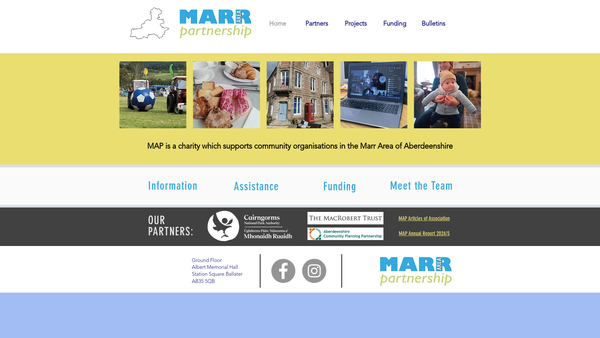 Screenshot of the Marr Area Partnership website