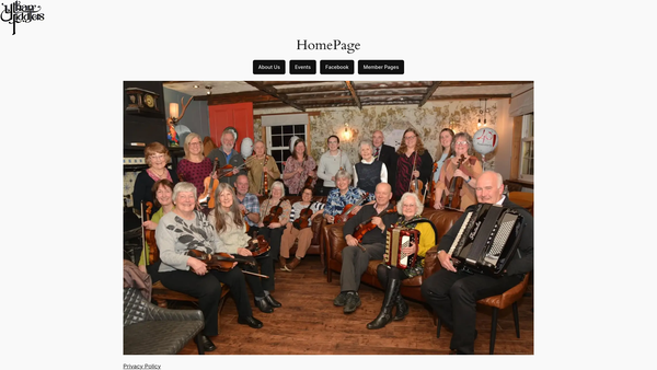 Screenshot of the Ythan Fiddlers website