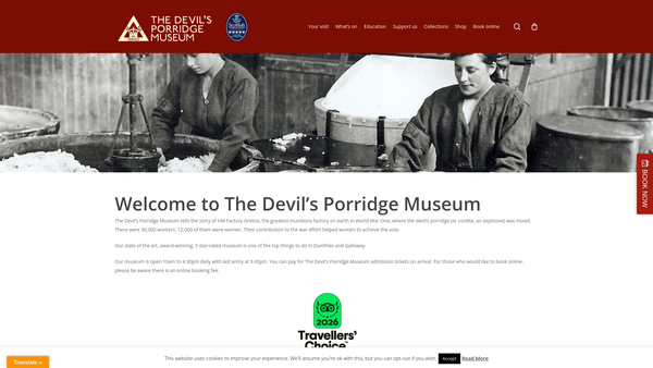 Screenshot of the Eastriggs And Gretna Heritage Group (SCIO) website