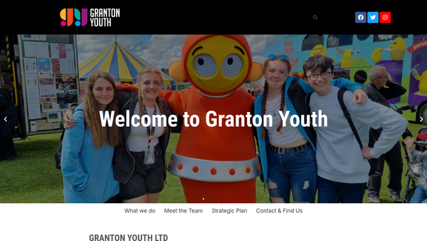 Screenshot of the Granton Youth Ltd website