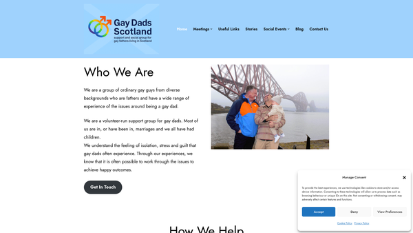 Screenshot of the Gay Dads Scotland website