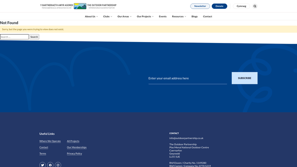 Screenshot of the The Outdoor Partnership – Ayrshire website