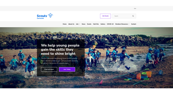 Screenshot of the 1st Carnoustie Scout Group website